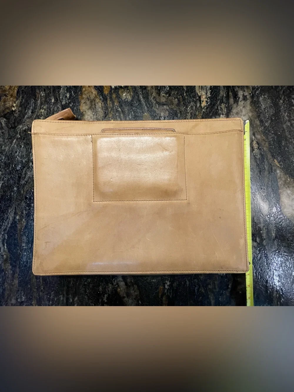 Renwick Tan Leather Briefcase with Top Carry Handle